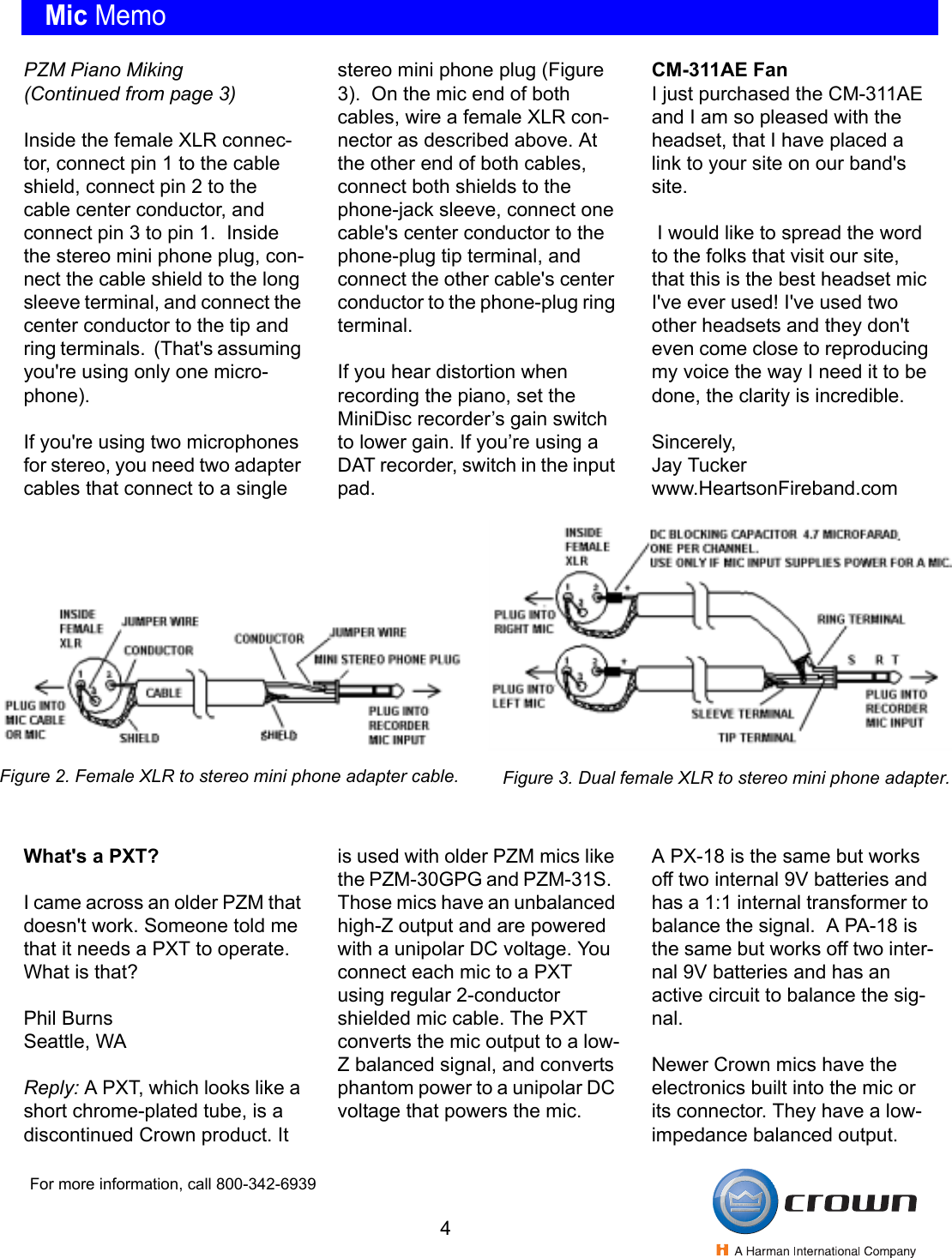Page 4 of 4 - Crown Cm700 Fall02x User Manual  Aa6114ee-058f-4374-bd10-4512e44809a8