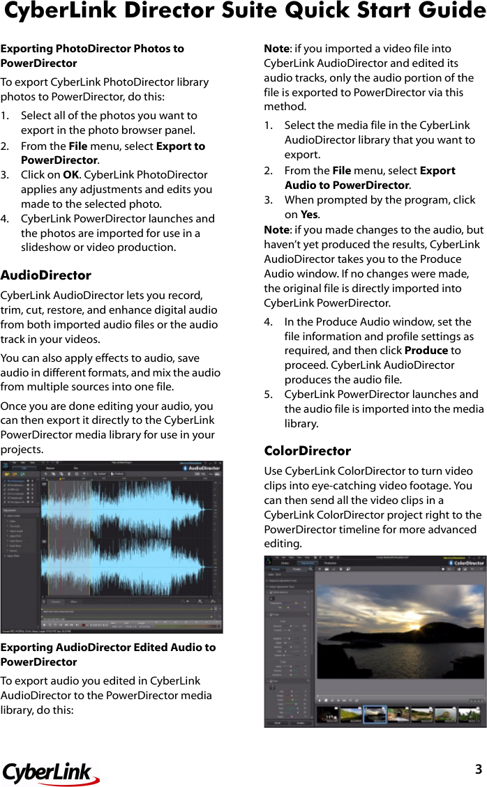 Page 3 of 4 - Cyberlink DirectorSuiteQSG Director Suite - Quick Start Guide QSG EN
