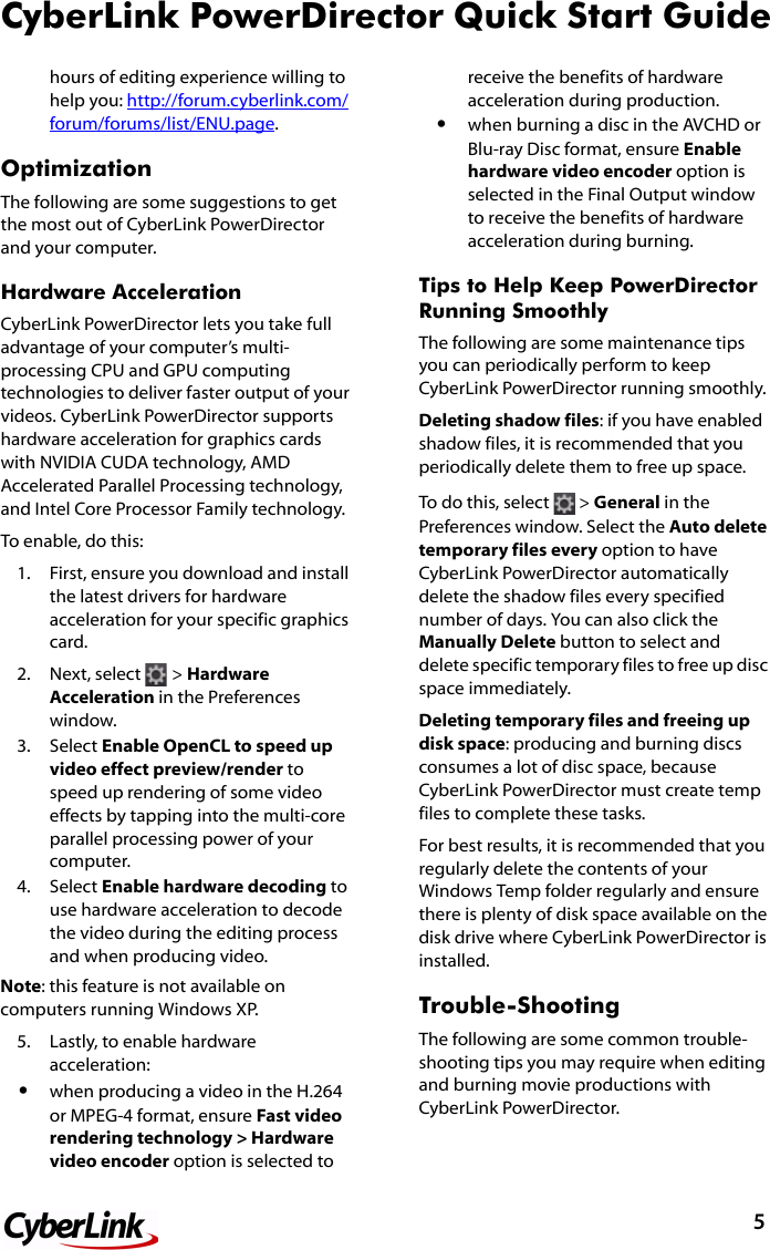 Page 5 of 6 - Cyberlink QuickStart Power Director - 10.0 Quick Start Guide 10 Qsg