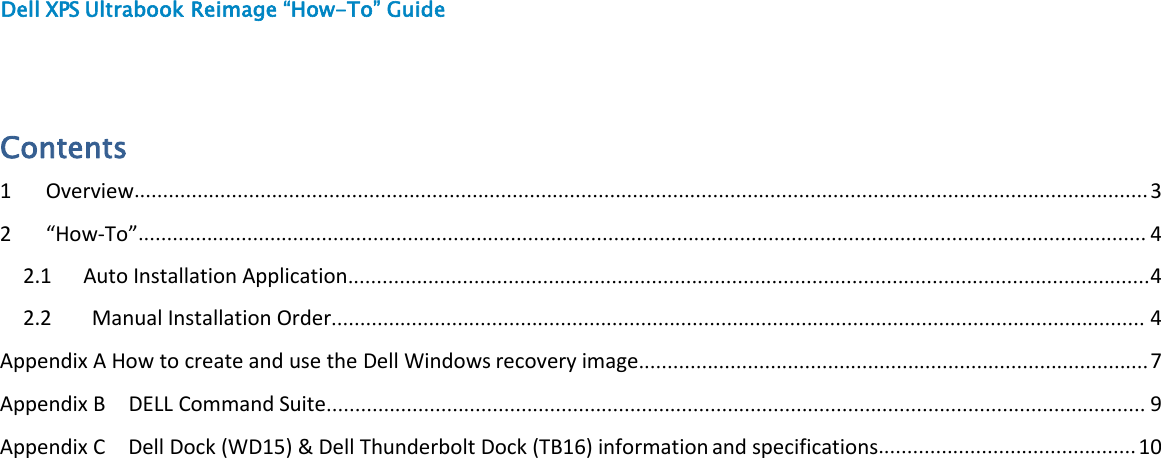 Page 2 of 12 - Dell XPS 13 9365 2-in-1 Re-image Guide - Operating Instructions Xps-13-9365-2-in-1-UG En