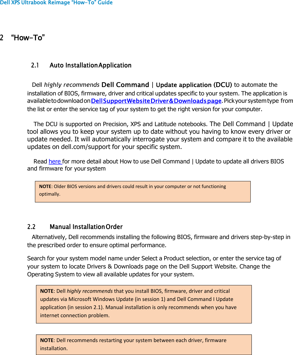 Page 4 of 12 - Dell XPS 13 9365 2-in-1 Re-image Guide - Operating Instructions Xps-13-9365-2-in-1-UG En