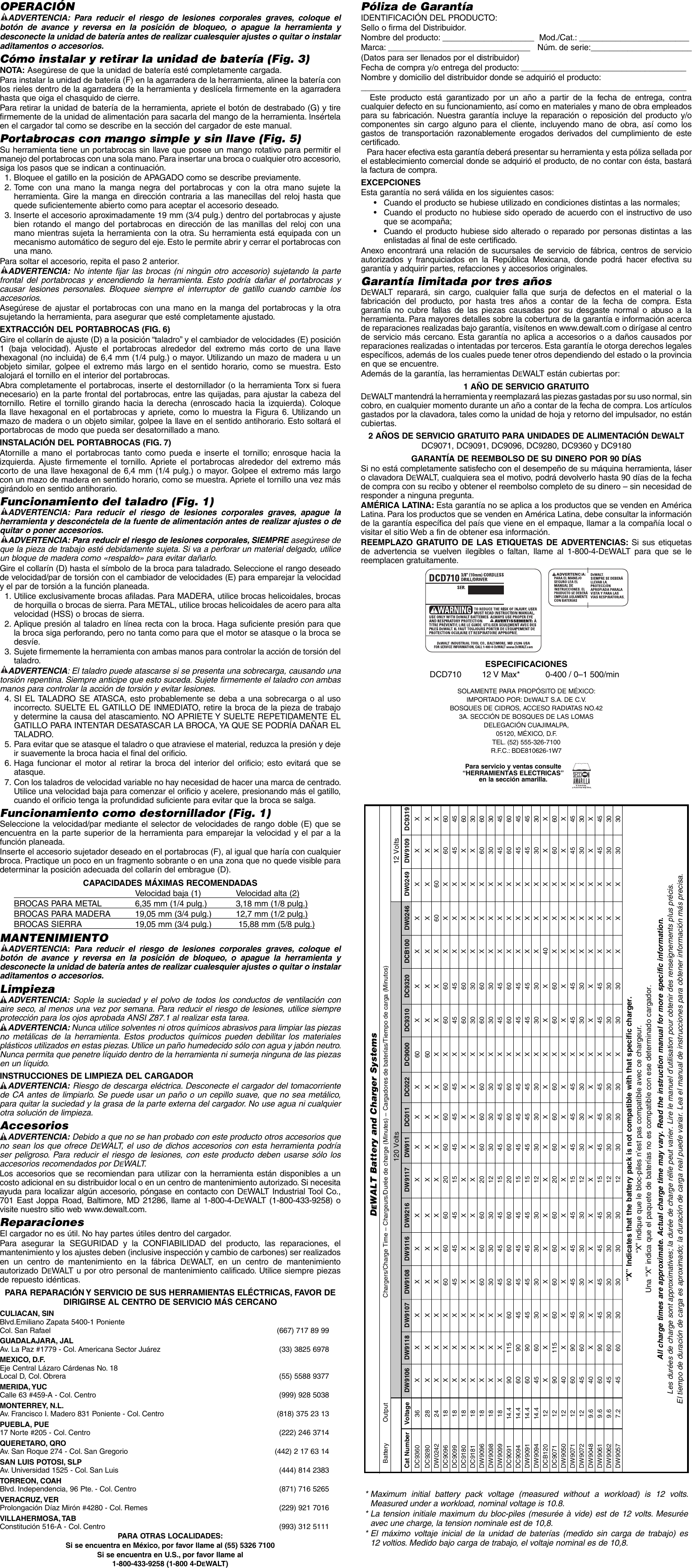 Page 7 of 7 - Dewalt Dcd710s2 N069854 Man Cdls Drill Driver DCD710 NA User Manual 42a70686-6aab-49e8-b13b-026a60ed0601