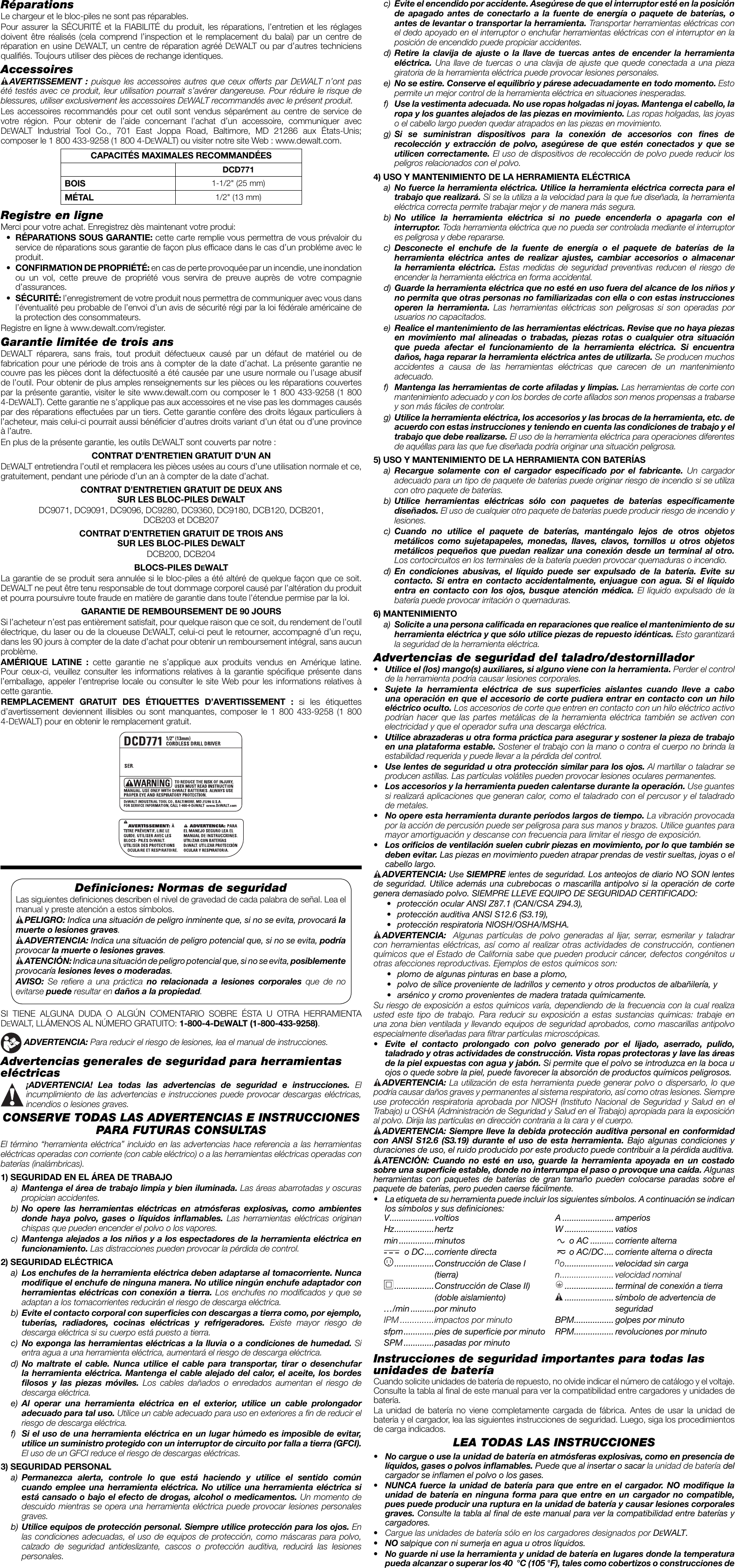 Page 5 of 7 - Dewalt Dcd771c2r N256261 Man Cdls Drill Driver DCD771 NA User Manual  A089a34b-e170-481e-a3a8-b5adf5990fb1