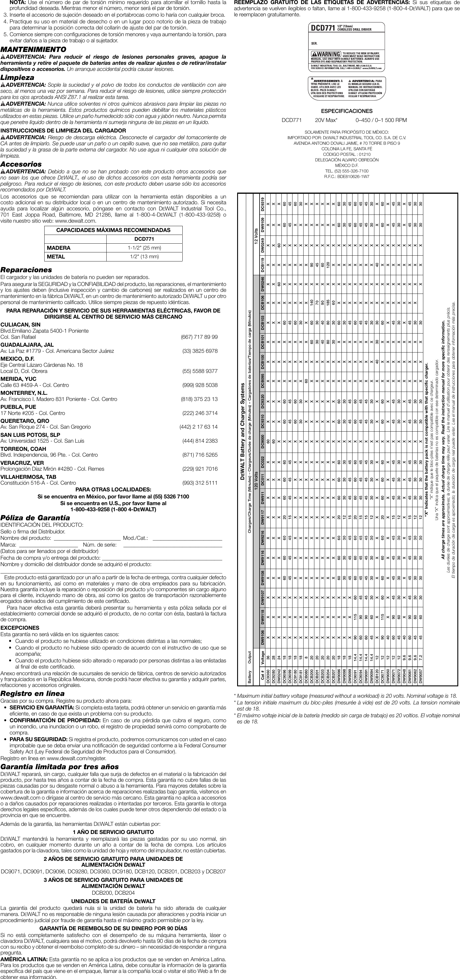 Page 7 of 7 - Dewalt Dcd771c2r N256261 Man Cdls Drill Driver DCD771 NA User Manual  A089a34b-e170-481e-a3a8-b5adf5990fb1
