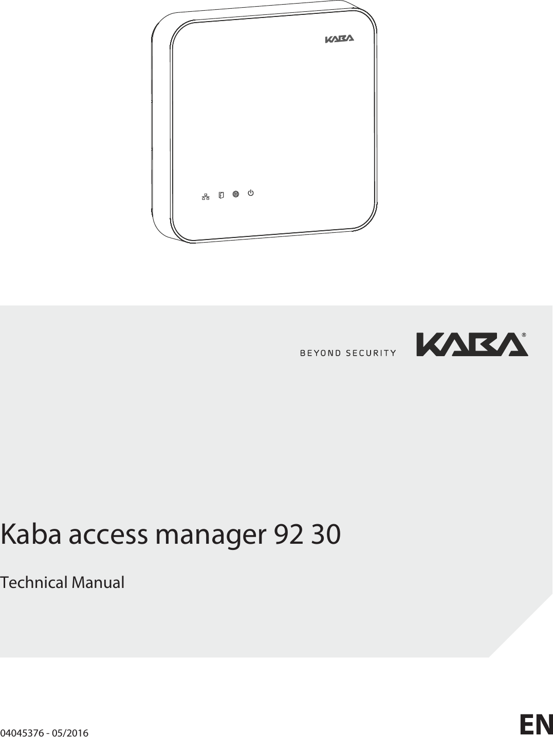 Kaba access manager 92 30Technical ManualEN04045376 - 05/2016