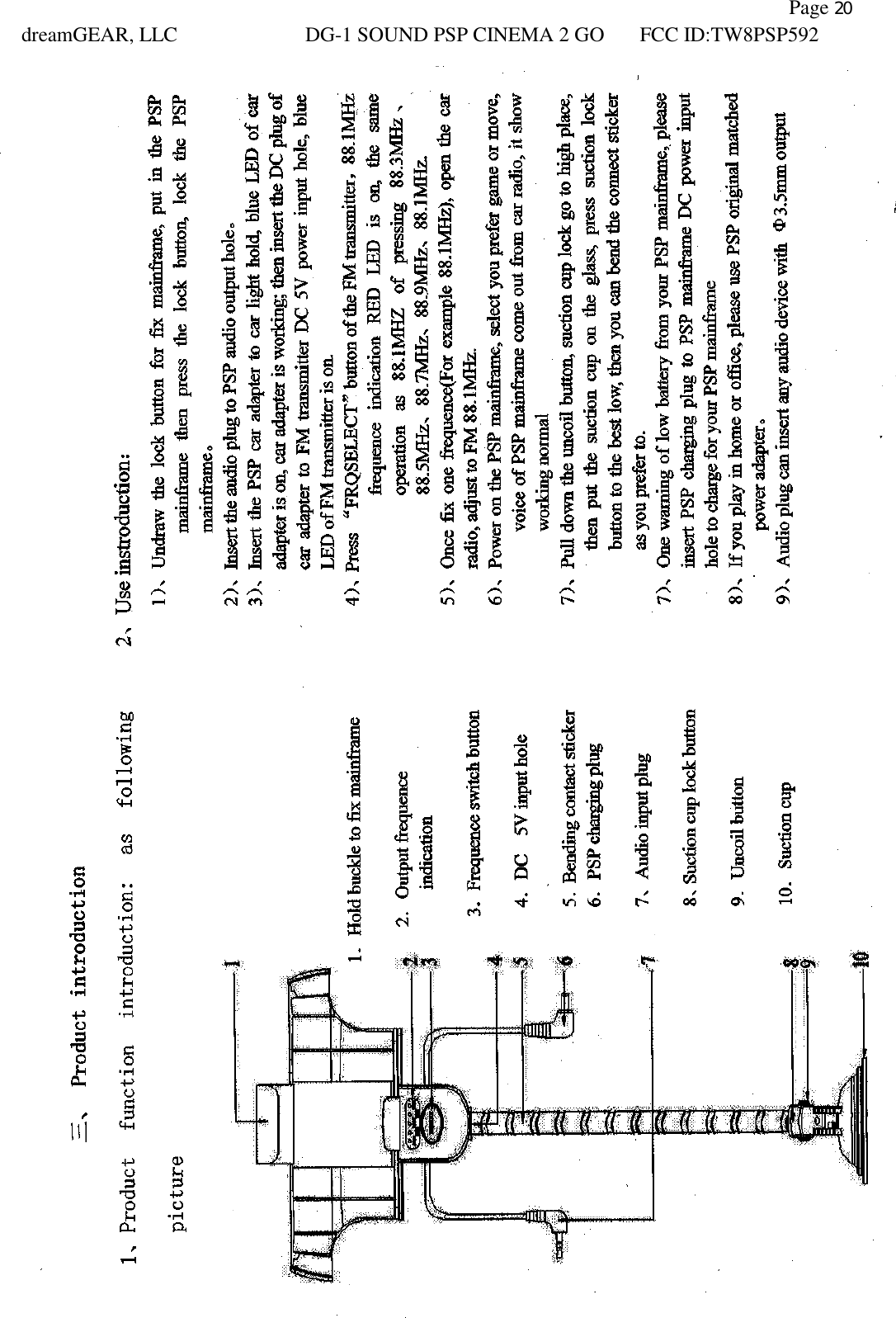           Page 20 dreamGEAR, LLC DG-1 SOUND PSP CINEMA 2 GO FCC ID:TW8PSP592    