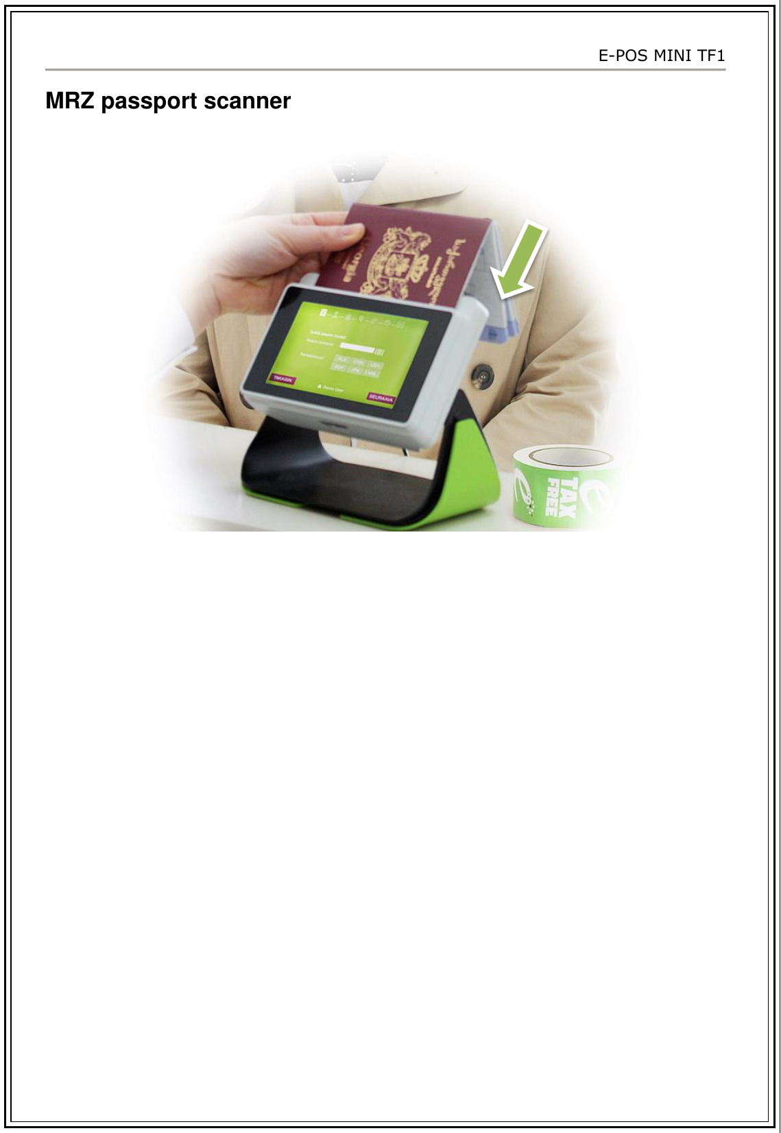 E-POS MINI TF1   MRZ passport scanner     