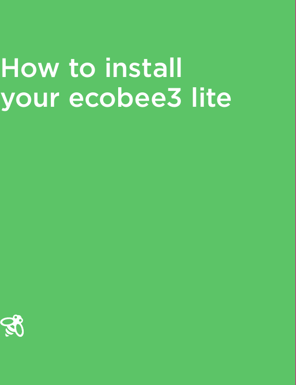 How to install  your ecobee3 lite