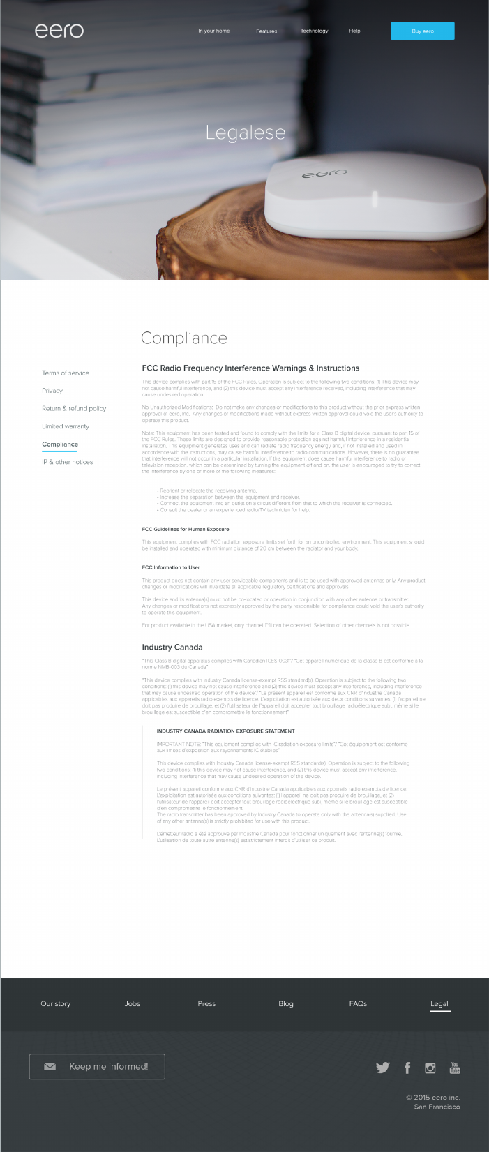 eero A010001 Home WiFi Router User Manual HD png