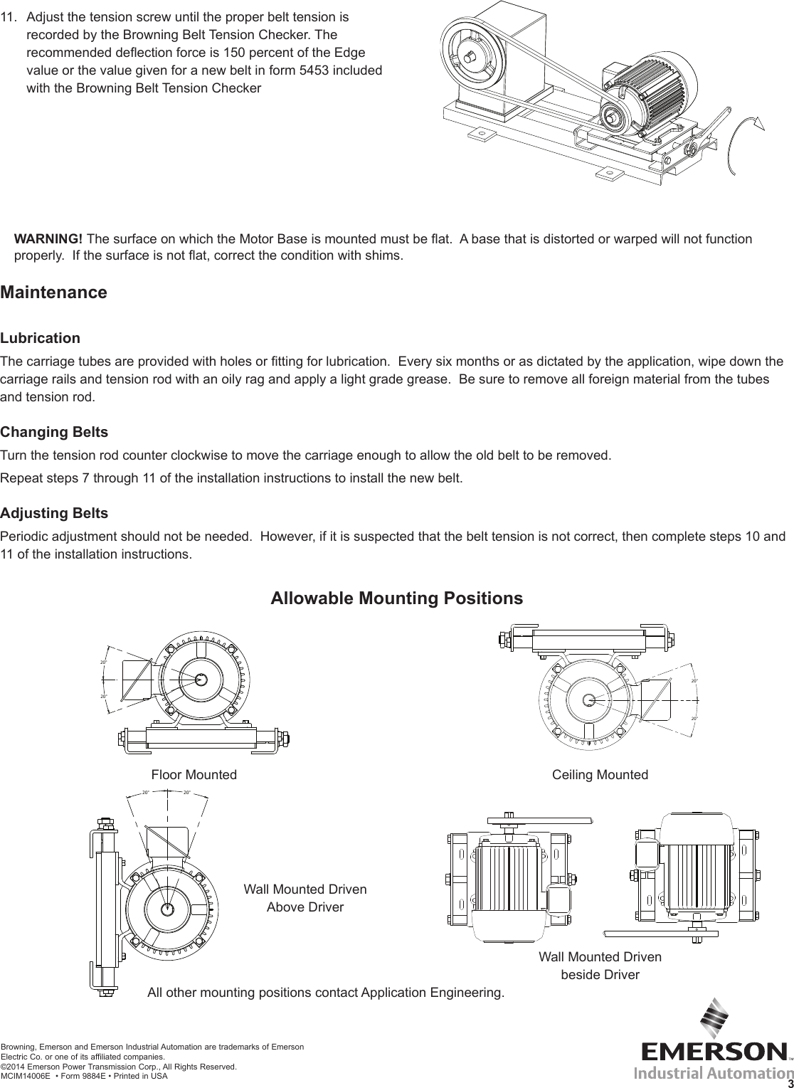 Page 3 of 3 - Emerson 600 MCIM14006E 9884E Browning Standard Motor Base Instruction And Maintenance Manual R7 User  3ea79e69-f2b6-4e2c-a632-3aa8b88f8b5f
