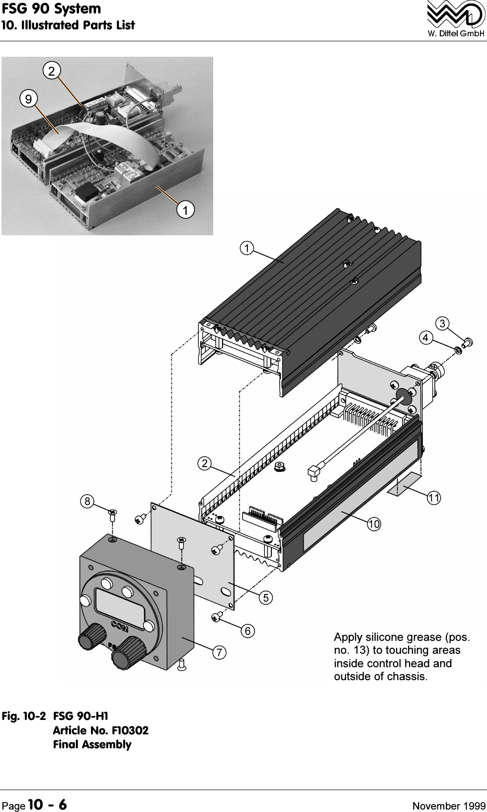 )6*6\VWHP,OOXVWUDWHG3DUWV/LVW3DJH 1RYHPEHU)LJ )6*+$UWLFOH1R))LQDO$VVHPEO\$SSO\VLOLFRQHJUHDVHSRVQRWRWRXFKLQJDUHDVLQVLGHFRQWUROKHDGDQGRXWVLGHRIFKDVVLV