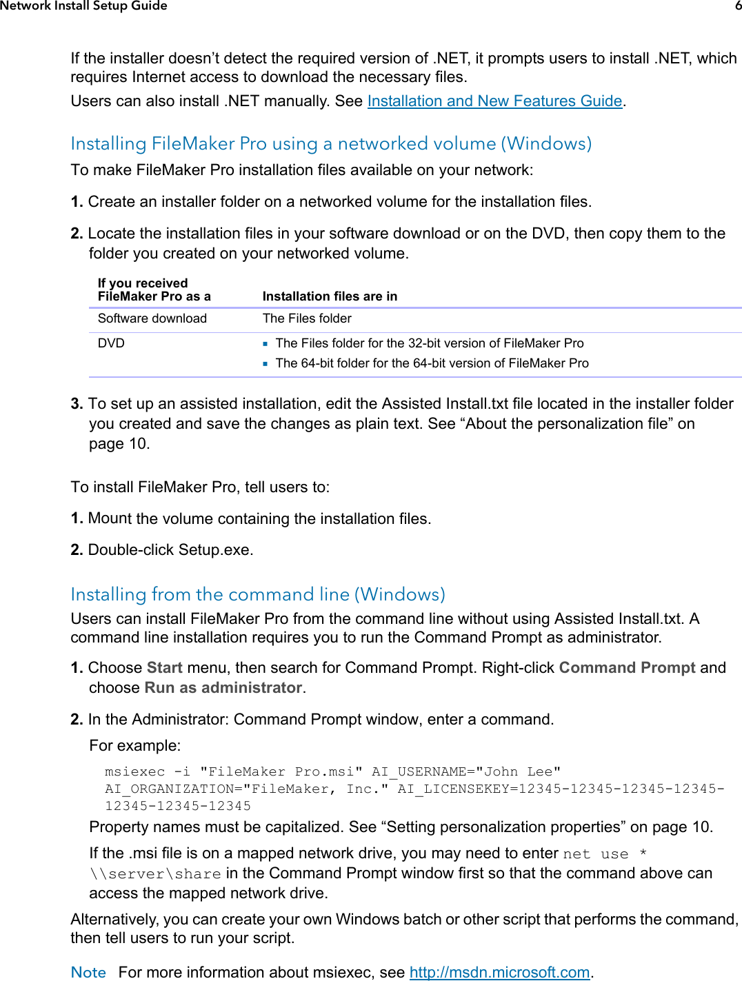 Page 6 of 12 - Filemaker Pro 15 Network Install Setup Guide File Maker - Fmp15