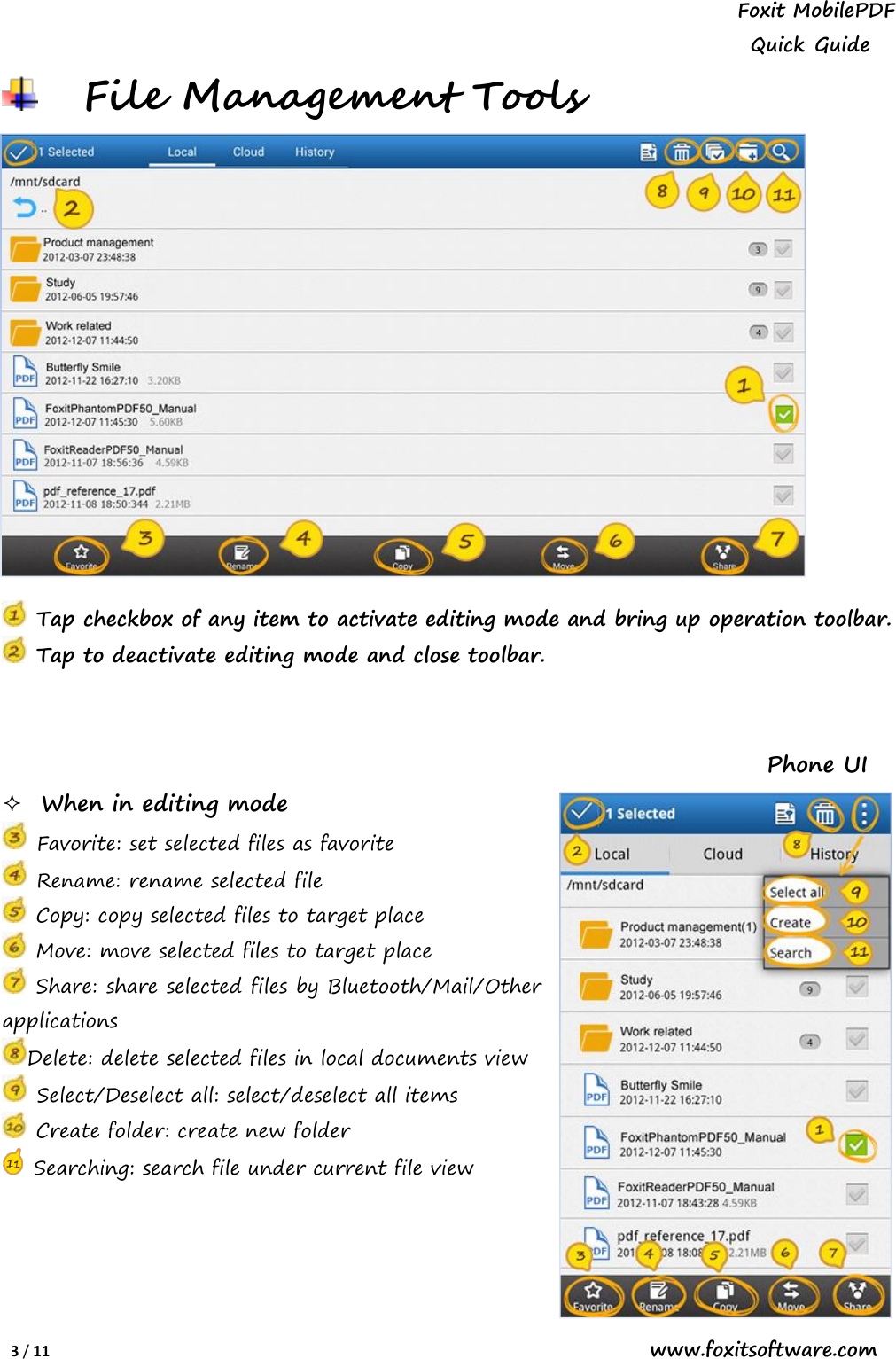 Page 3 of 11 - Foxit  Mobile PDF With RMS For Android - Quick Guide PDFWith RMSfor Um En