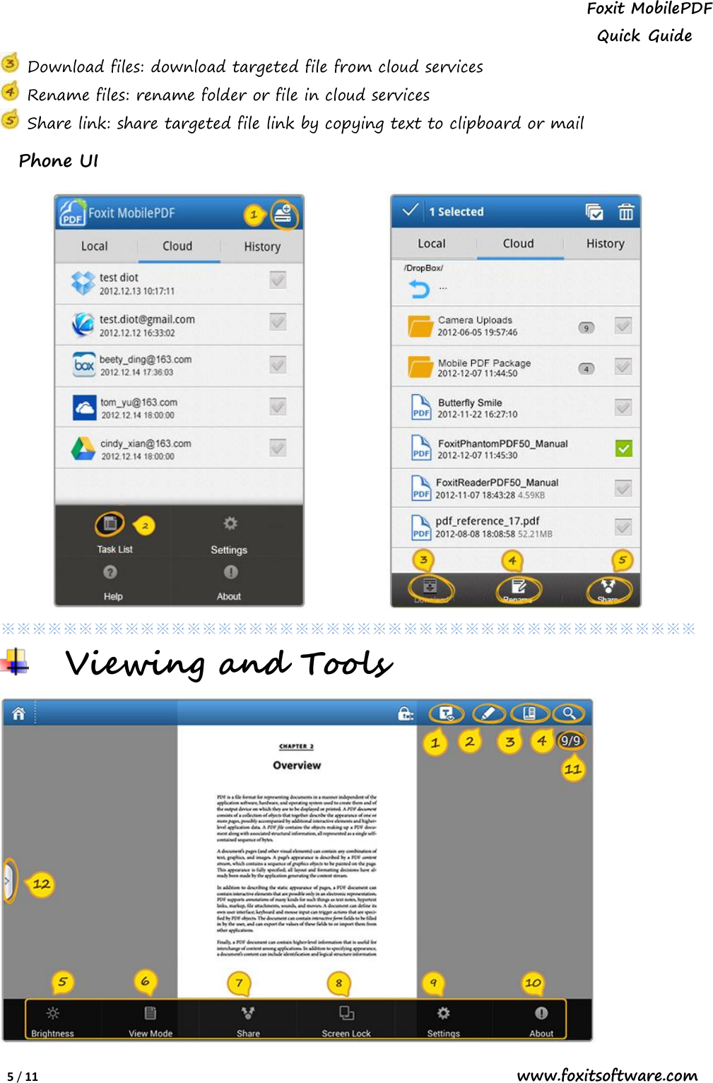 Page 5 of 11 - Foxit  Mobile PDF With RMS For Android - Quick Guide PDFWith RMSfor Um En