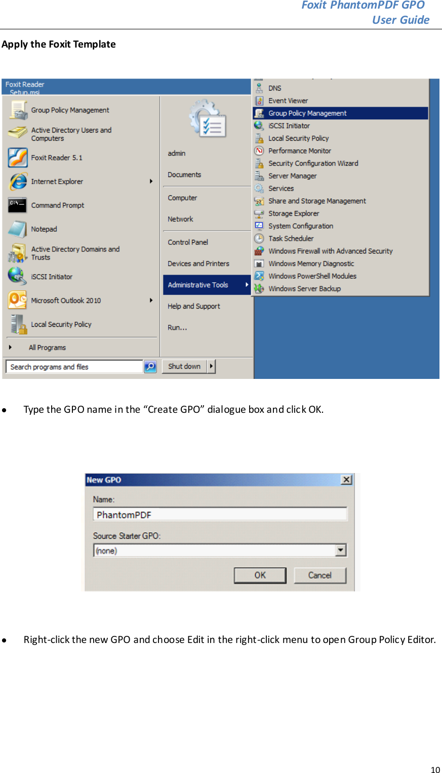 Page 10 of 12 - Foxit  Phantom PDF - Group Policy For Windows Operation Manual PDFGPO