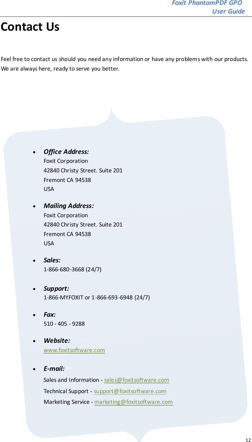 Page 12 of 12 - Foxit  Phantom PDF - Group Policy For Windows Operation Manual PDFGPO