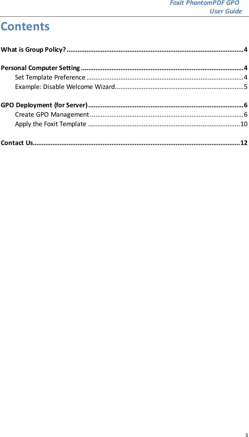 Page 3 of 12 - Foxit  Phantom PDF - Group Policy For Windows Operation Manual PDFGPO
