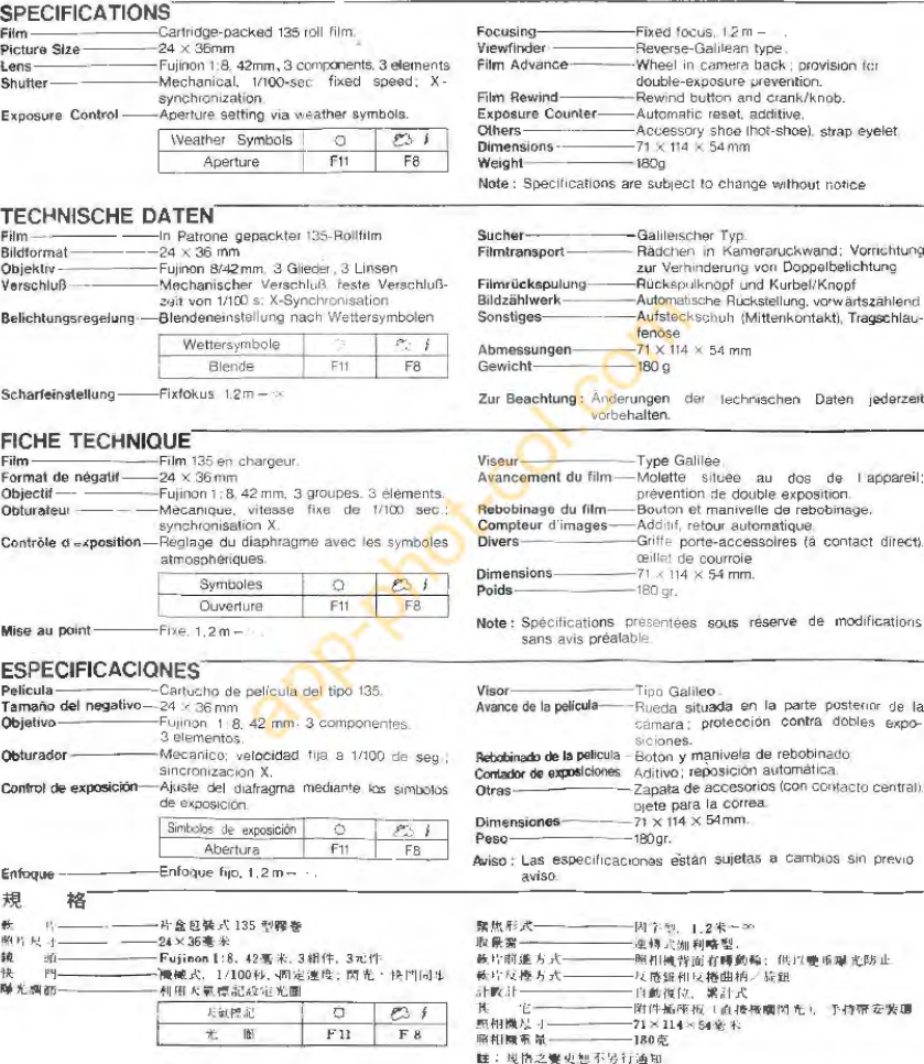 Page 2 of 8 - Fuji MA-1 - Instructions For Use MA1 ML