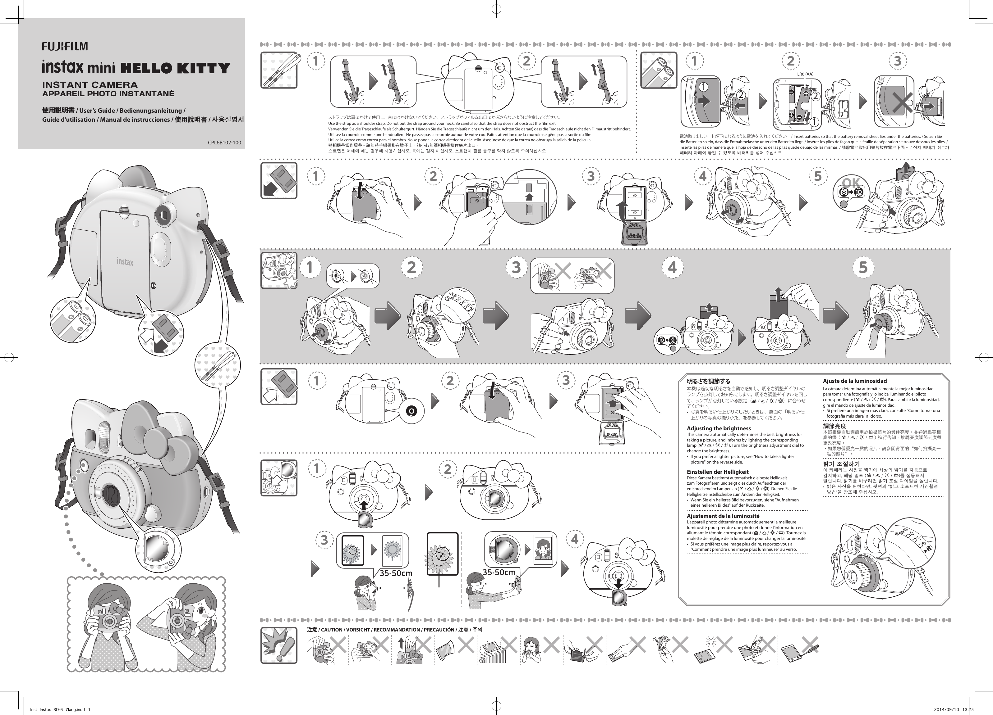 Page 1 of 2 - Fujifilm  Intax Mini Hello Kitty - Operating Instructions Instaxminihellokitty Ml