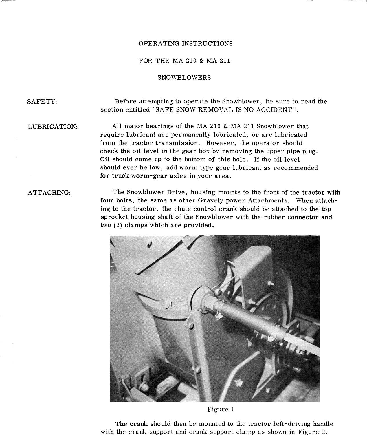 Page 2 of 9 - Gravely Ma210 MA210-1 User Manual  23c25c4d-0a8f-4cf7-92b3-3a0c12102f29