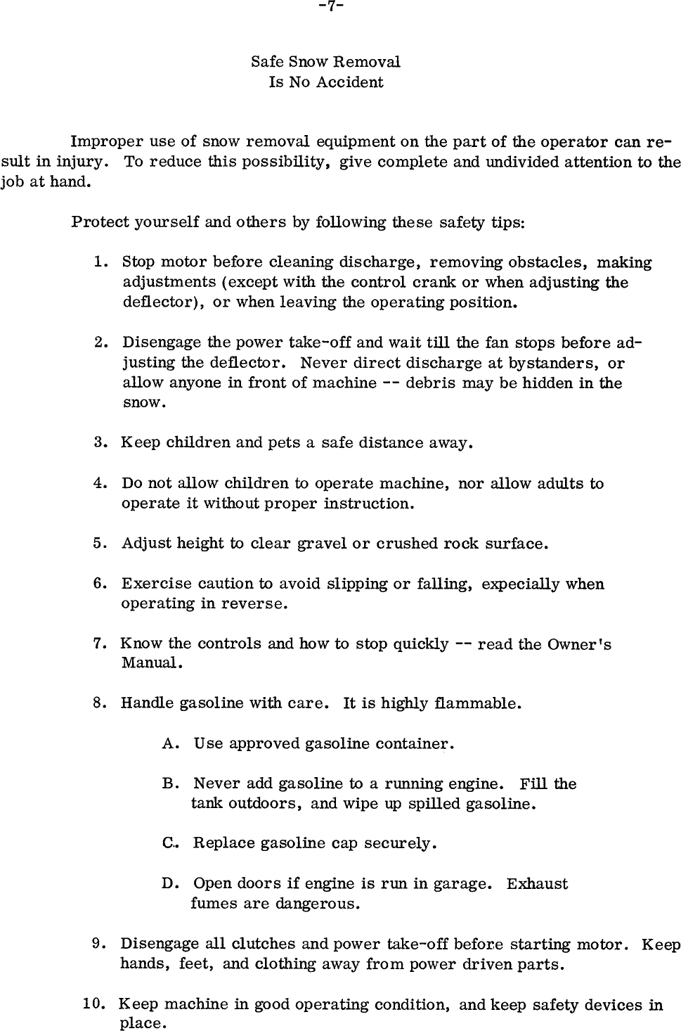 Page 8 of 9 - Gravely Ma210 MA210-1 User Manual  23c25c4d-0a8f-4cf7-92b3-3a0c12102f29