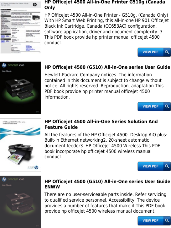 Page 4 of 6 - Hp Officejet 4500 Parts Diagram - Productmanualguide.com Preview ! Hp-officejet-4500-parts-diagram