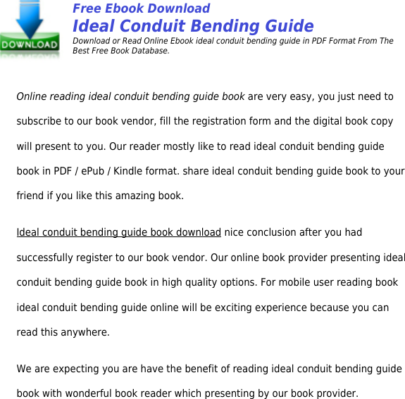 Conduit Bending Chart Free