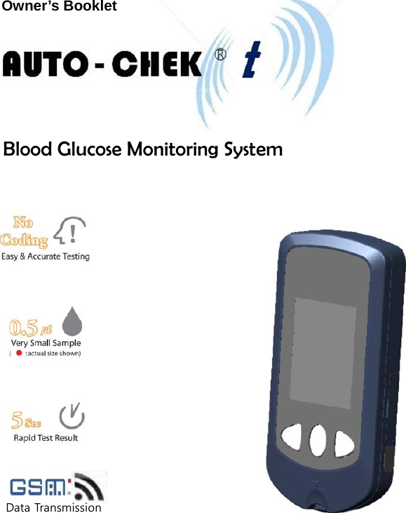       Owner’s Booklet      Blood Glucose Monitoring System        Data Transmission