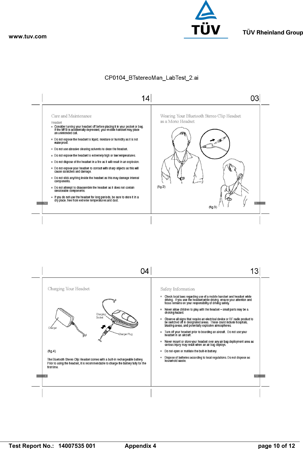 www.tuv.com   Test Report No.:  14007535 001  Appendix 4  page 10 of 12 