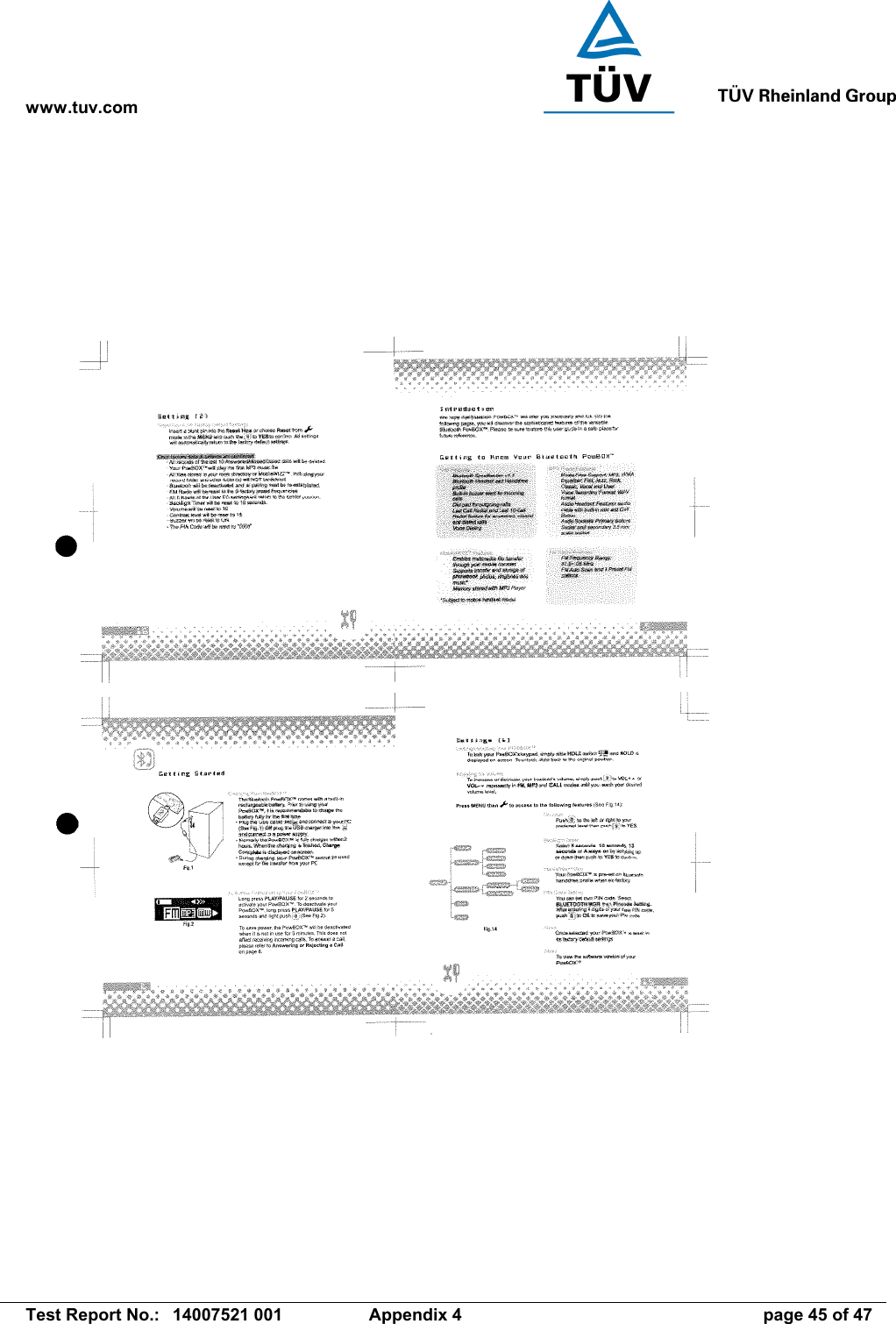 www.tuv.com   Test Report No.:  14007521 001  Appendix 4  page 45 of 47  