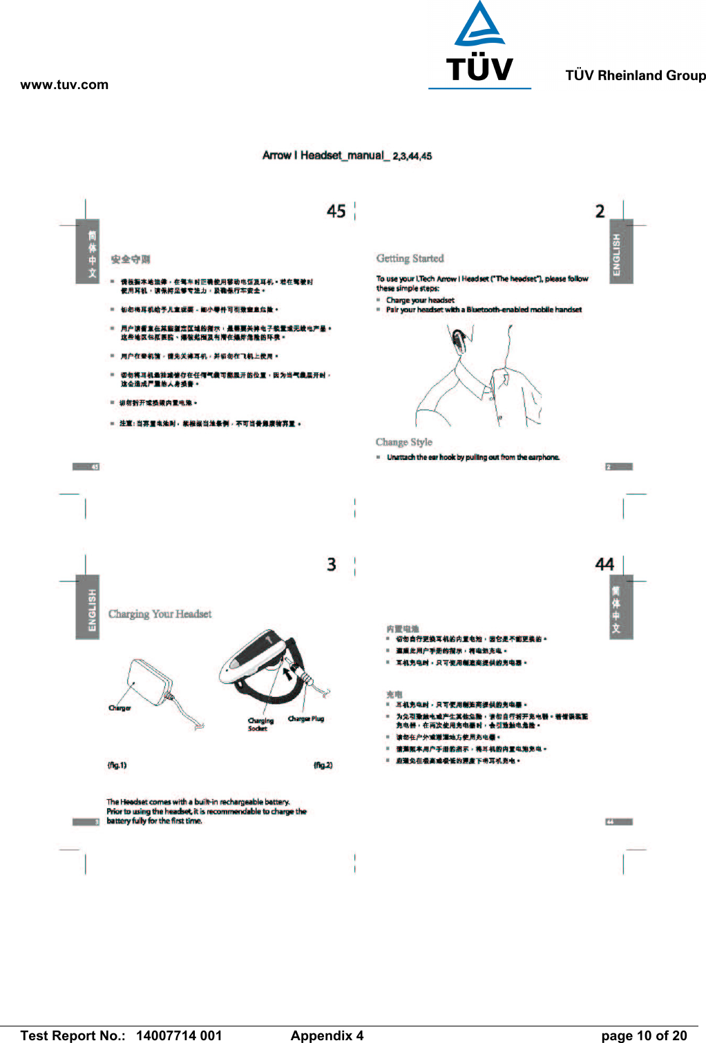 www.tuv.com   Test Report No.:  14007714 001  Appendix 4  page 10 of 20 