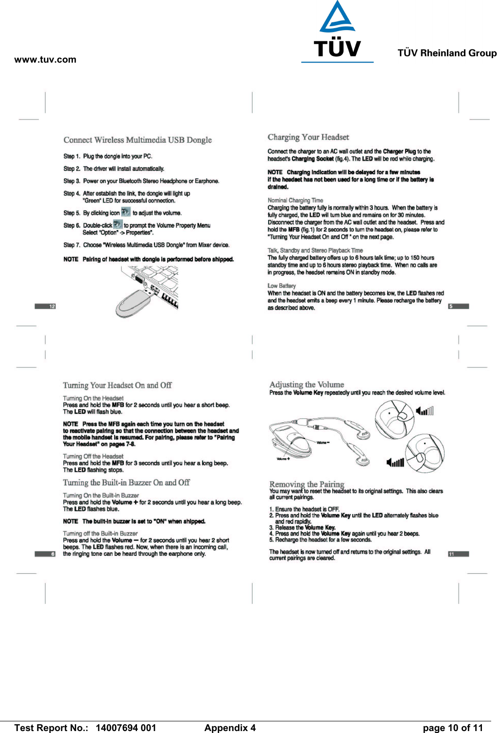 www.tuv.com   Test Report No.:  14007694 001  Appendix 4  page 10 of 11 