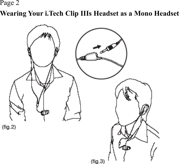 Page 2 Wearing Your i.Tech Clip IIIs Headset as a Mono Headset  