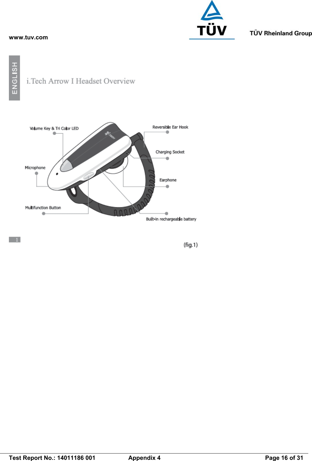 www.tuv.com   Test Report No.: 14011186 001  Appendix 4  Page 16 of 31  