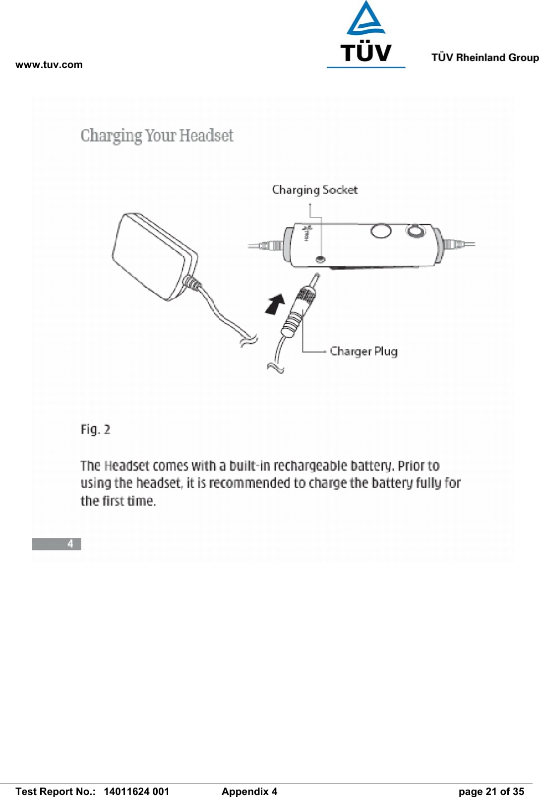 www.tuv.com   Test Report No.:  14011624 001  Appendix 4  page 21 of 35  