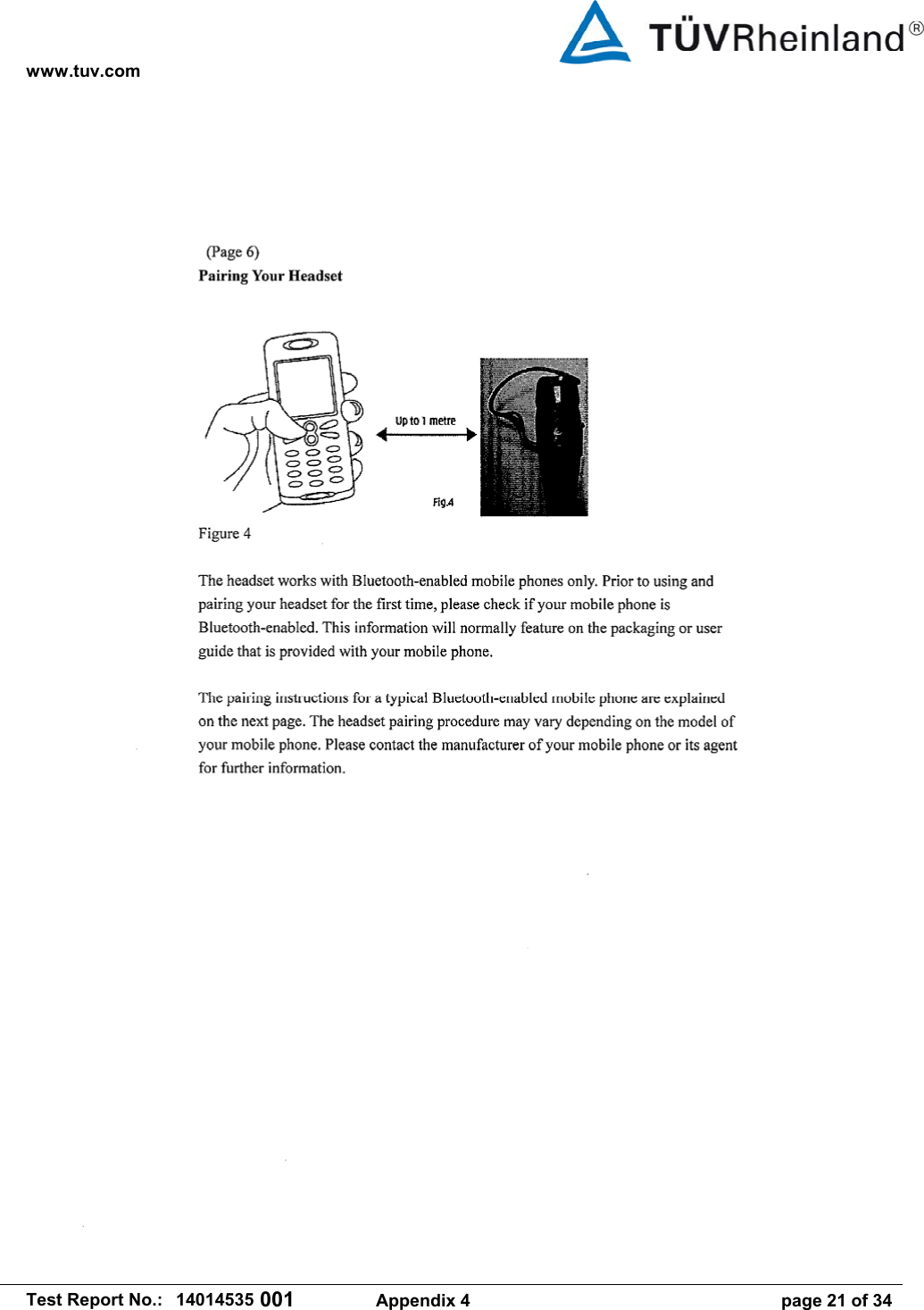 www.tuv.com   Test Report No.:  14014535 001  Appendix 4  page 21 of 34 