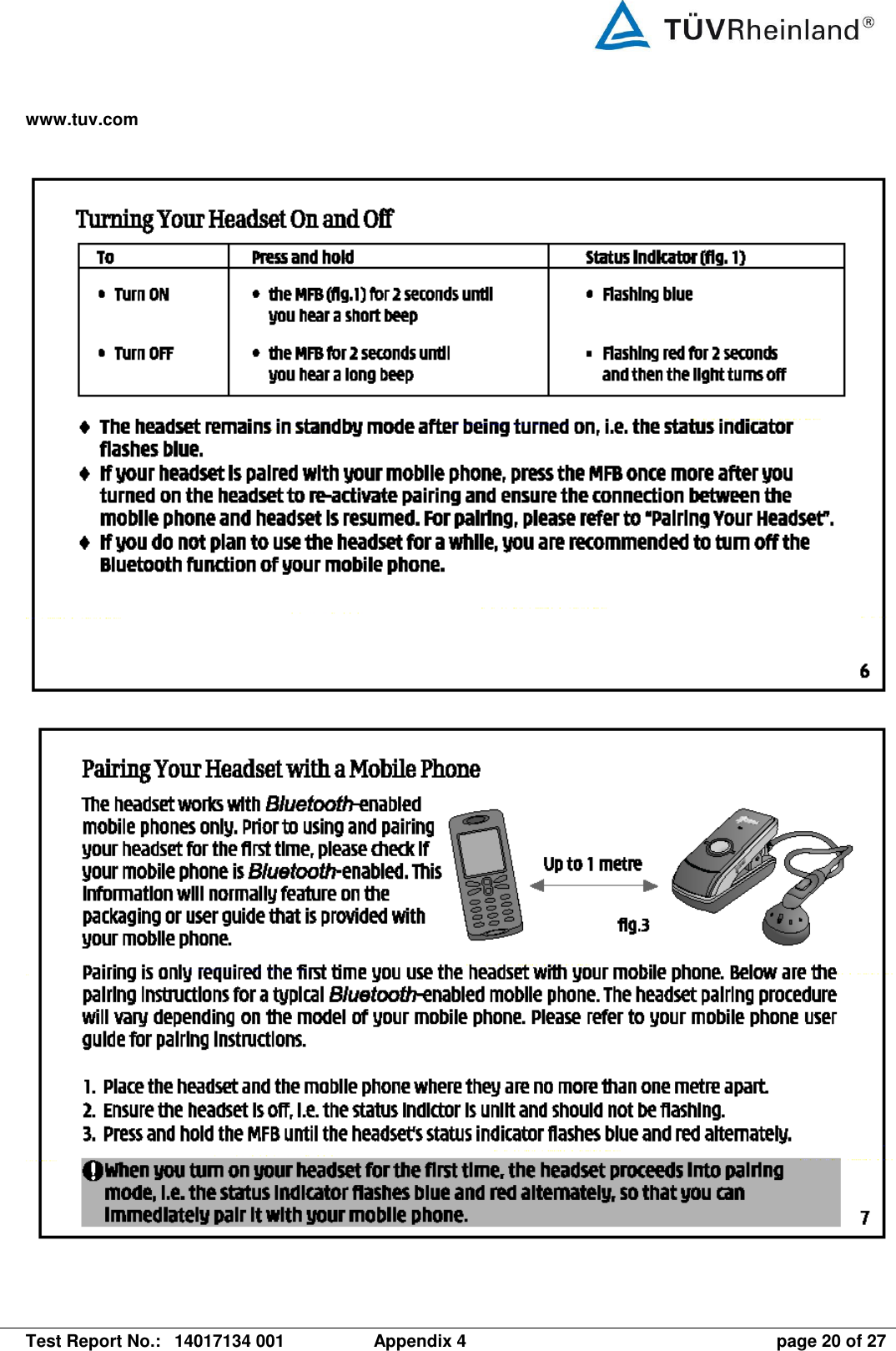 www.tuv.com   Test Report No.:  14017134 001  Appendix 4  page 20 of 27       