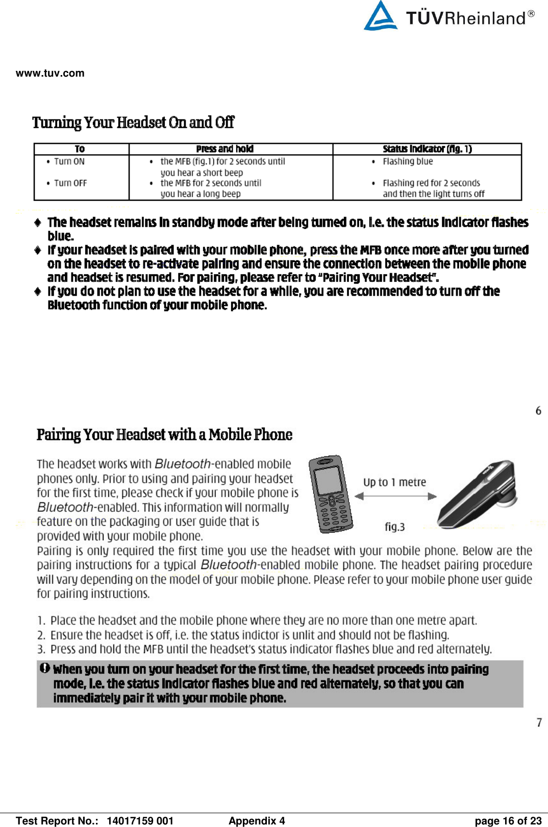 www.tuv.com   Test Report No.:  14017159 001  Appendix 4  page 16 of 23       