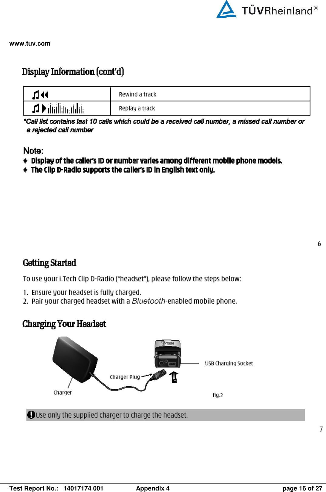 www.tuv.com   Test Report No.:  14017174 001  Appendix 4  page 16 of 27          