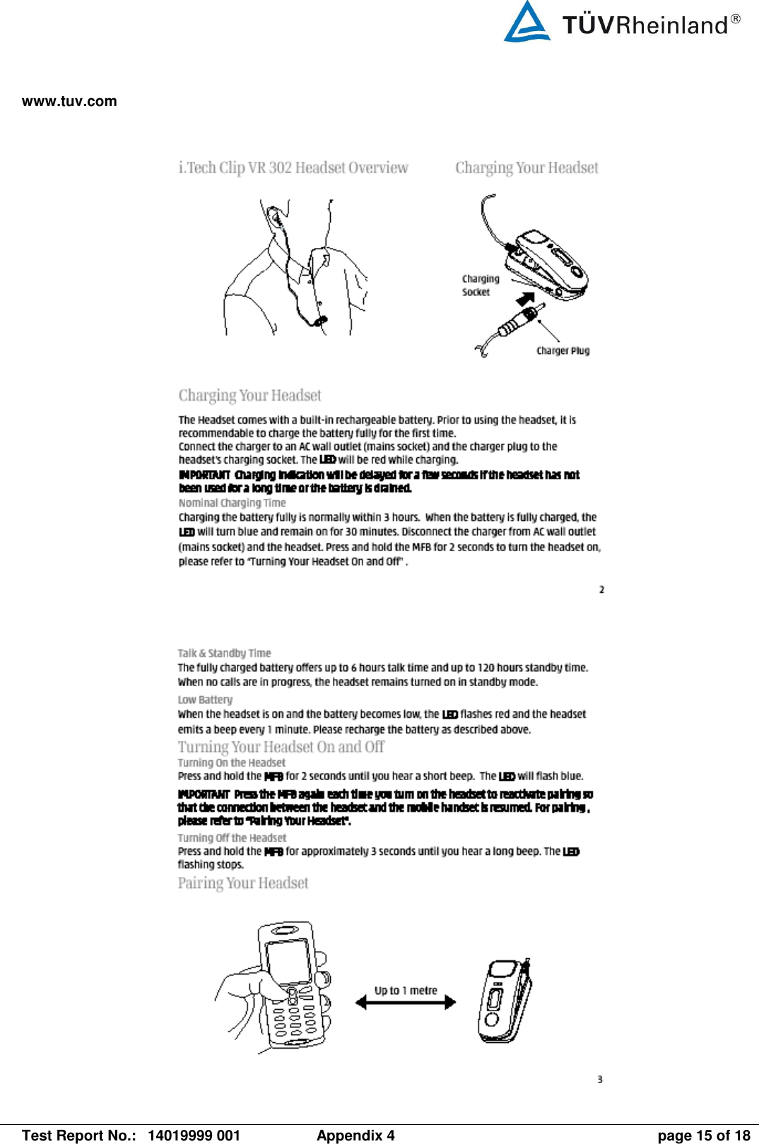 www.tuv.com   Test Report No.:  14019999 001  Appendix 4  page 15 of 18      