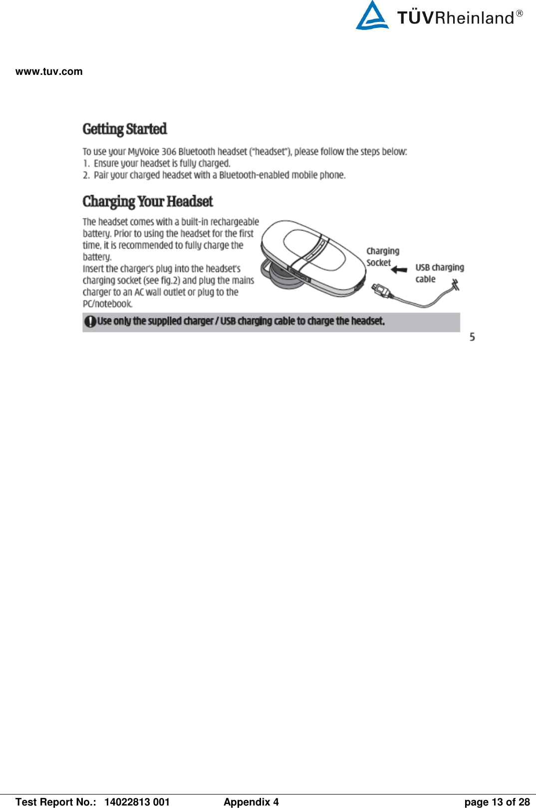 www.tuv.com   Test Report No.:  14022813 001  Appendix 4  page 13 of 28                