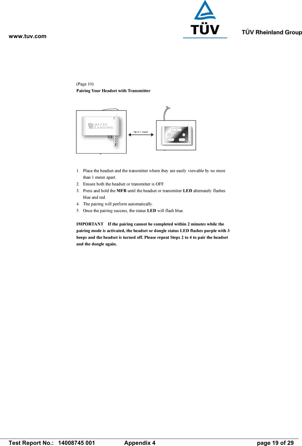 www.tuv.com   Test Report No.:  14008745 001  Appendix 4  page 19 of 29 