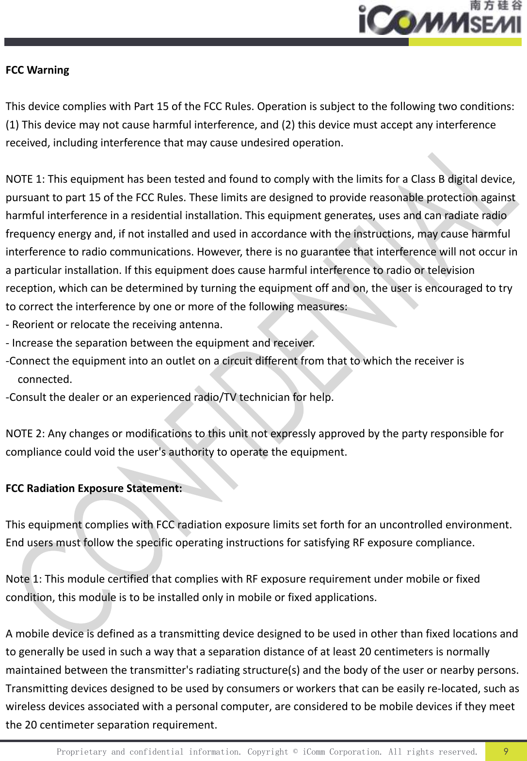 iComm Semiconductor M169 WIFI Module User Manual 15 M169 UserMan