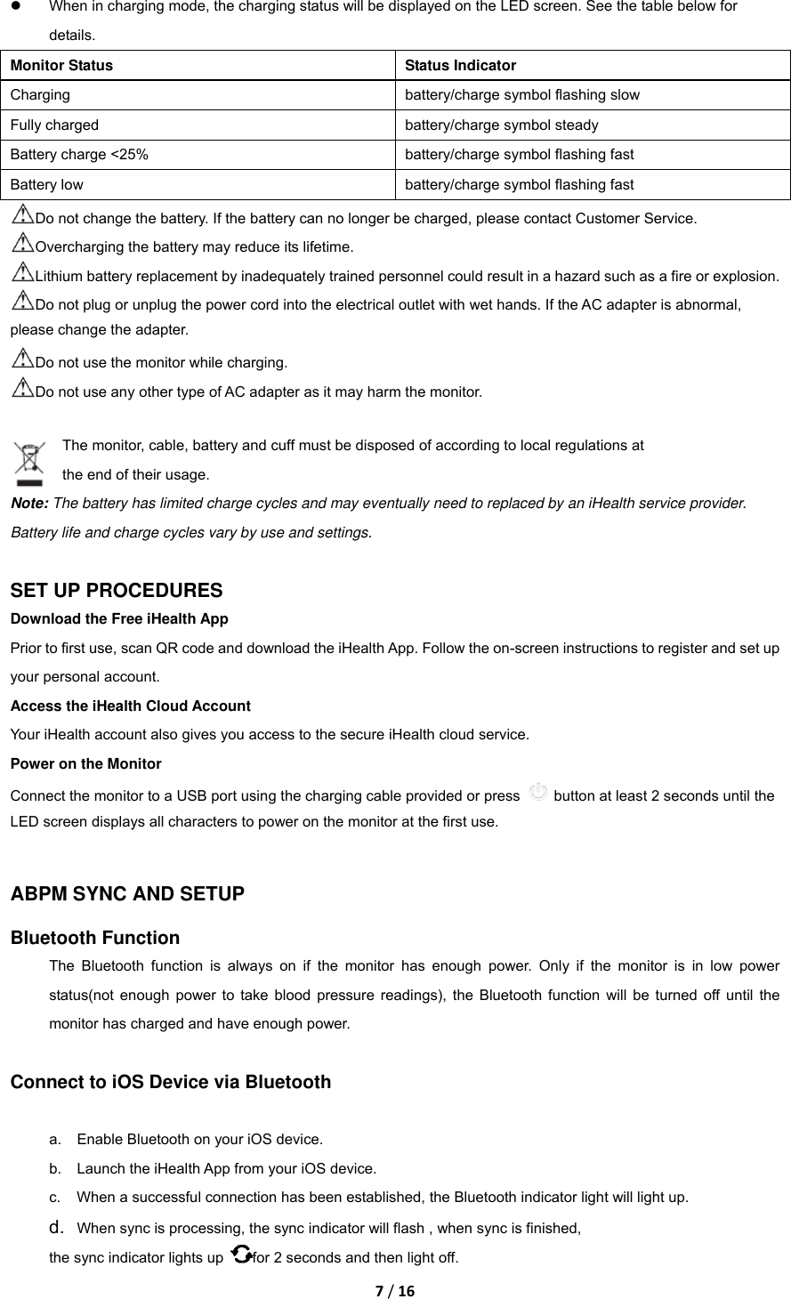 Page 7 of iHealth Labs ABP100 iHealth CardioMed User Manual