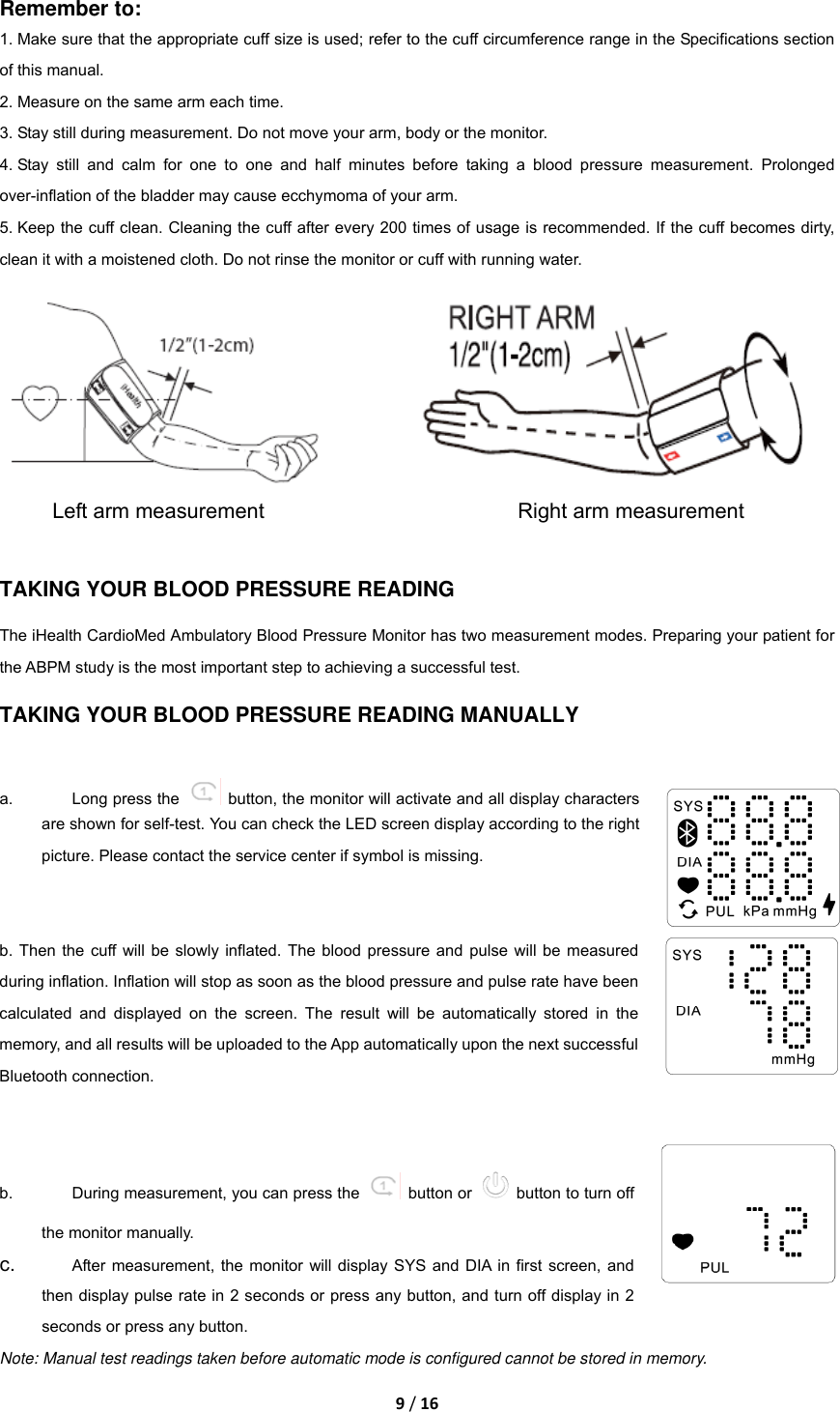 Page 9 of iHealth Labs ABP100 iHealth CardioMed User Manual