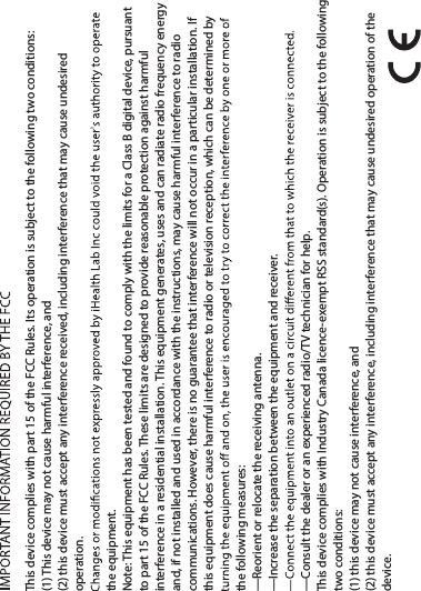 This device complies with part 15 of the FCC Rules. Its operation is subject to the following two conditions:(1) This device may not cause harmful interference, and (2) this device must accept any interference received, including interference that may cause undesired operation.the equipment. Note: This equipment has been tested and found to comply with the limits for a Class B digital device, pursuant to part 15 of the FCC Rules. These limits are designed to provide reasonable protection against harmful interference in a residential installation. This equipment generates, uses and can radiate radio frequency energy and, if not installed and used in accordance with the instructions, may cause harmful interference to radio communications. However, there is no guarantee that interference will not occur in a particular installation. If this equipment does cause harmful interference to radio or television reception, which can be determined by the following measures:—Reorient or relocate the receiving antenna.—Increase the separation between the equipment and receiver.—Consult the dealer or an experienced radio/TV technician for help.This device complies with Industry Canada licence-exempt RSS standard(s). Operation is subject to the following two conditions:(1) this device may not cause interference, and(2) this device must accept any interference, including interference that may cause undesired operation of the device.