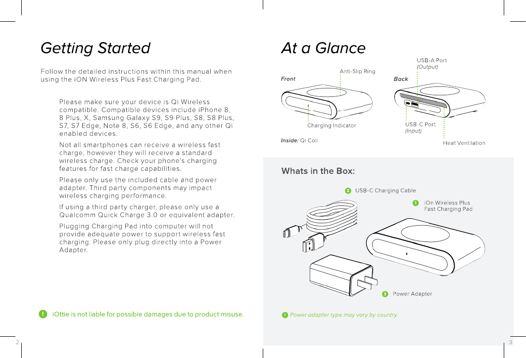 Page 2 of iOttie CHWRIO105 Wireless charging pad User Manual 