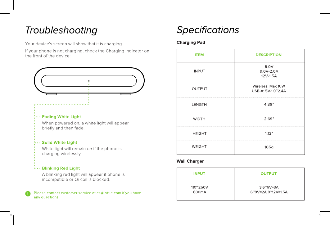 Page 5 of iOttie CHWRIO105 Wireless charging pad User Manual 