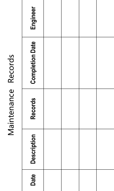Maintenance RecordsEngineerCompletion DateRecordsDescriptionDate