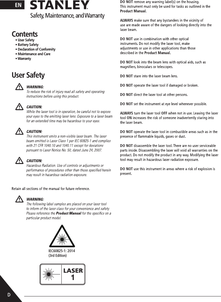 1IEC60825-1: 2014(3rd Edition)